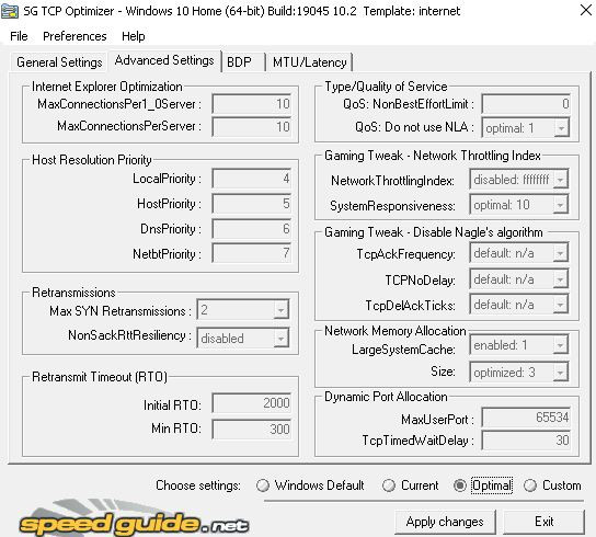 Скачать SG TCP Optimizer [Низкий Ping]